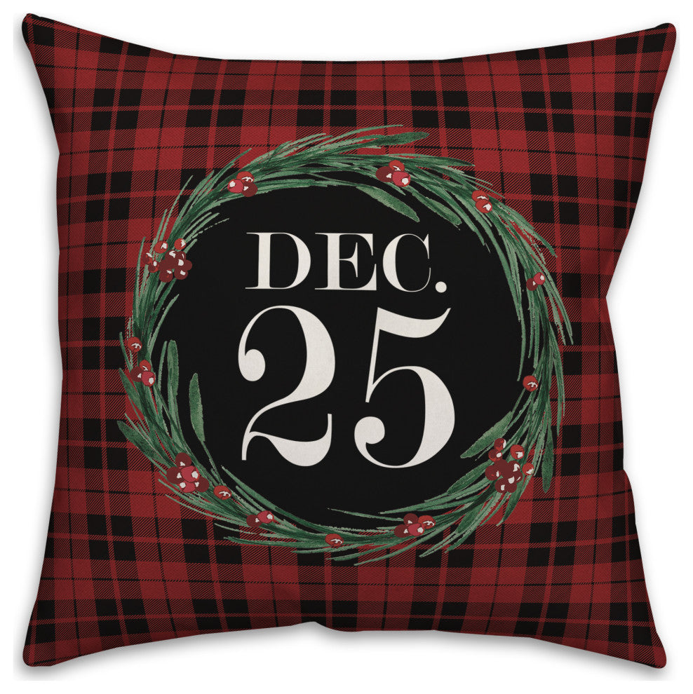 Dec. 25 18x18 Spun Poly Pillow