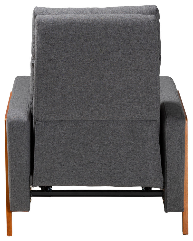 Halstein Mid-Century Modern Upholstered Lounge Chair, Gray