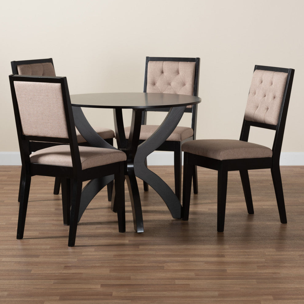 Niki Sand Fabric 5-Piece  Dining Set