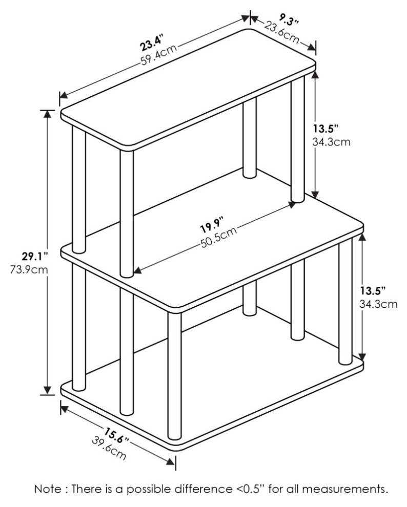 Furinno Turn-N-Tube 3-Tier Toolless Kitchen Storage Shelf, Americano/Black