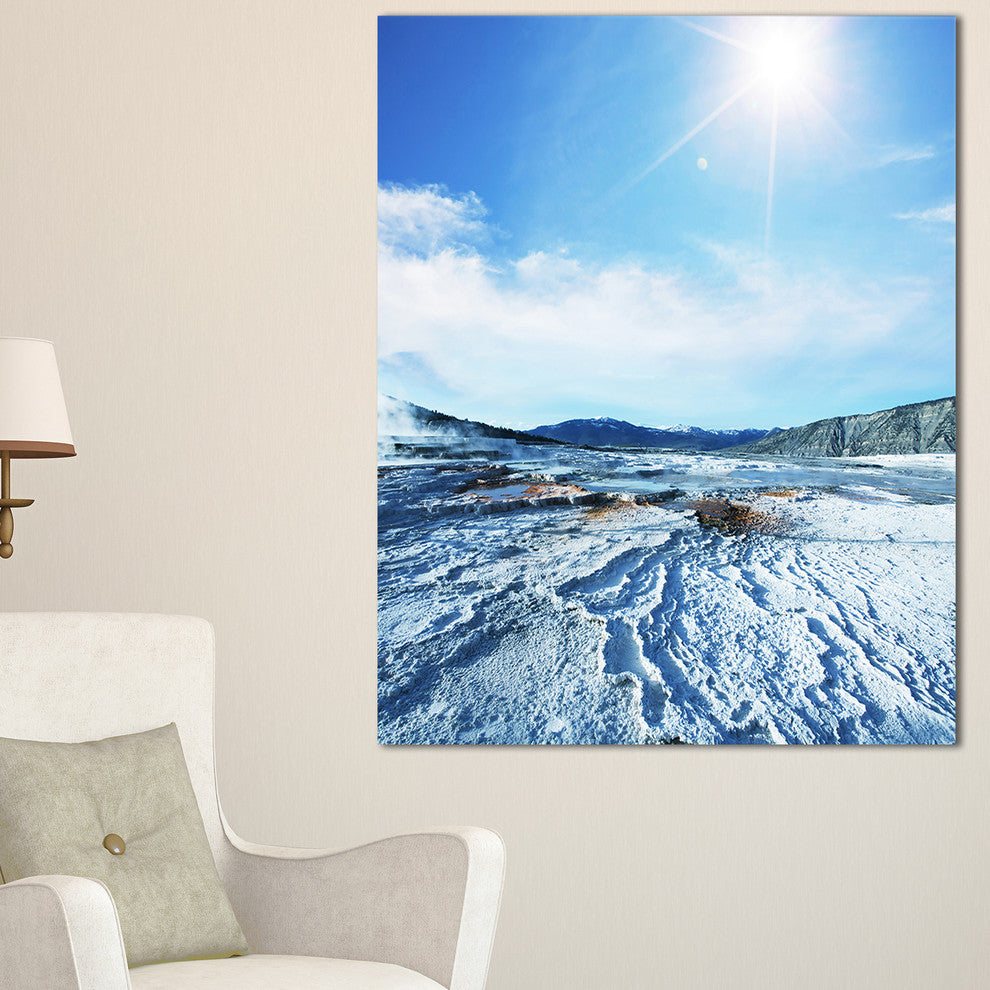 "Hot Sprint Under Bright Sunlight" Modern Beach Canvas Art Print, 20"x40"
