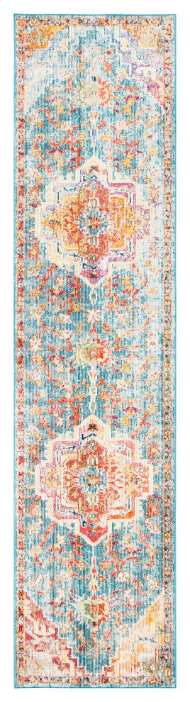 Safavieh Crystal CRS501K Rug, Orange/Teal, 2'2" X 17'