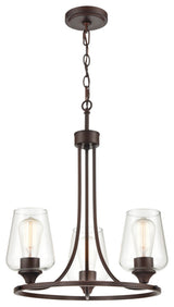 Ashford Collection 3-Light 18" Rubbed Bronze Chandelier