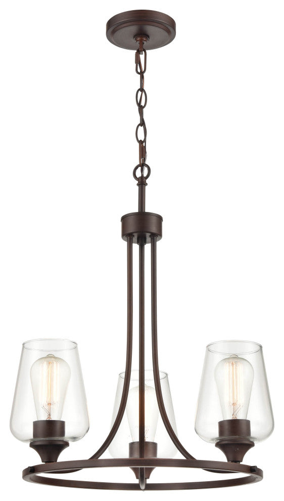 Ashford Collection 3-Light 18" Rubbed Bronze Chandelier