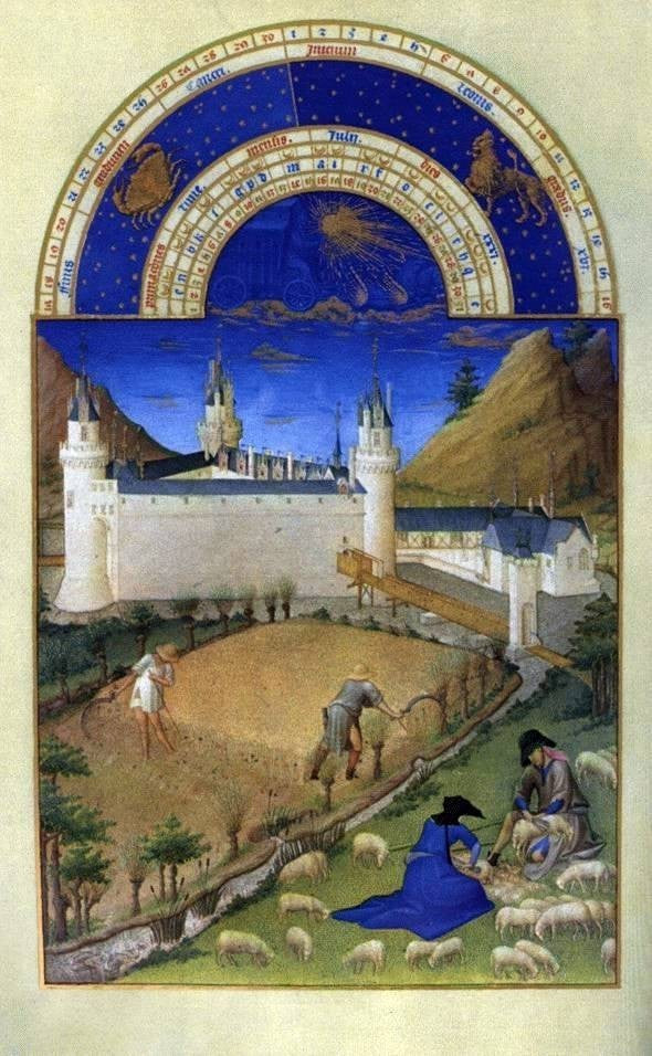 The Johan Limbourg Les tres riches heures du Duc de Berry Wrapped Canvas