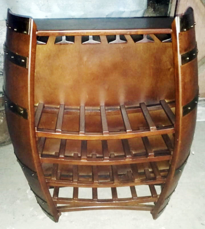 Split barrel Wine Rack, Holds 22 Bottles