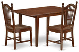 3Pc Rectangle 48/60" Table, 12 In Butterfly Leaf, Two Wood Seat Dining Chairs
