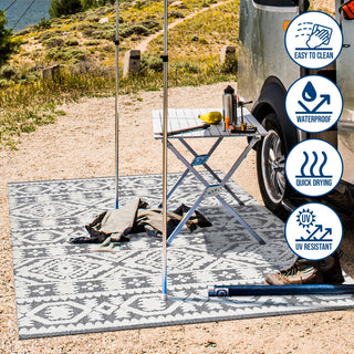 Citta High-Low Pile Mediterranean Tile Indoor/Outdoor Runner Rug