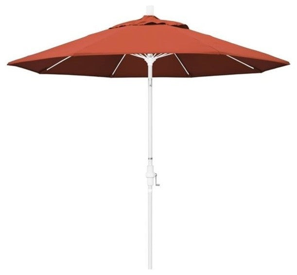 9'' Matted White Collar Tilt Lift Fiberglass Rib Aluminum Umbrella, Olefin, Sunset