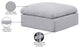Indulge Upholstered Modular Chair, Grey, Down Stuffed Linen Textured Fabric, Ottoman
