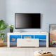 White morden tv stand with storage high glossy front media cabinet