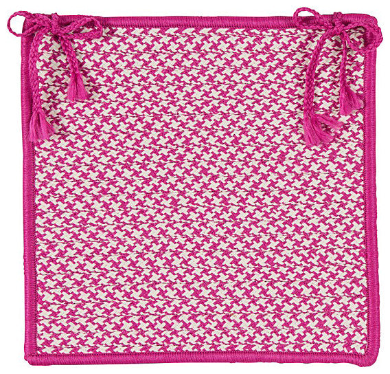 Colonial Mills Chair Pad Outdoor Houndstooth Tweed Magenta Chair Pad