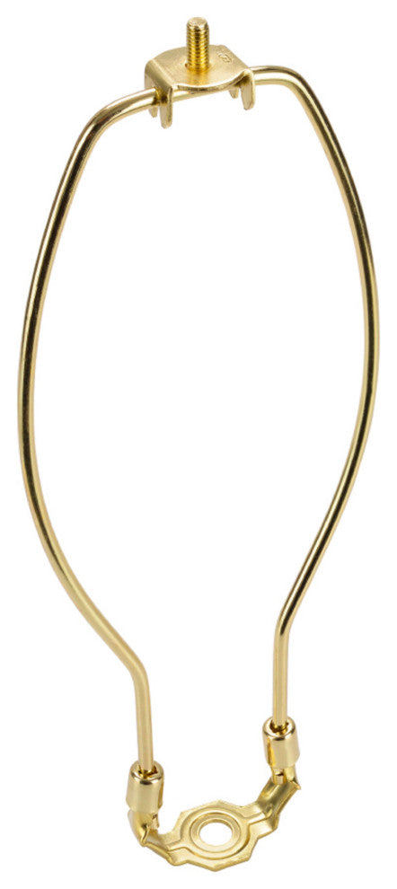 Aspen Creative 20007-12, 10" Heavy Duty Lamp Harp With Saddle Polished Brass 2Pk