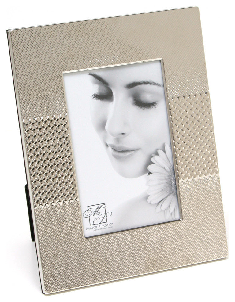 Cosmo Nickel Plated And Mash Pattern Frame, 4"x6"