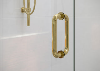 Glass Warehouse 78"x52" Frameless 3 Panel Inline Shower Door, Polished Brass
