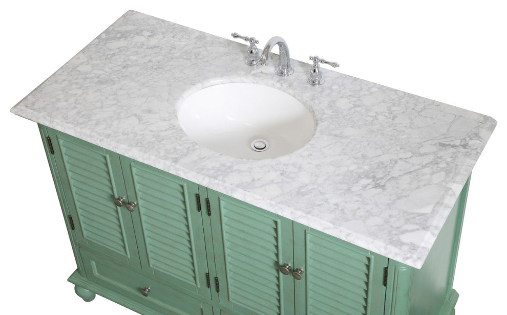 Home Living Single Bathroom Vanity, Vintage Mint, 48"