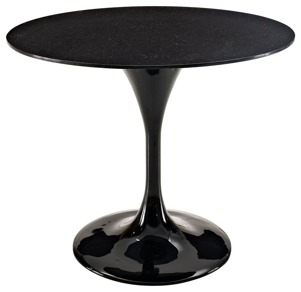 Modern Contemporary Kitchen 40" Marble Dining Table Black