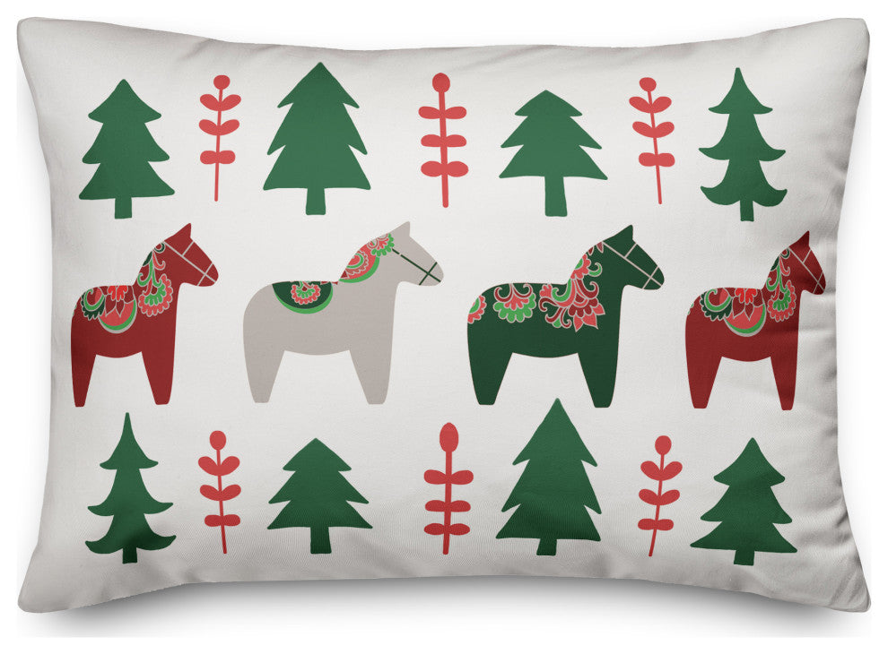 Christmas Donkey Pattern 14x20 Spun Poly Pillow