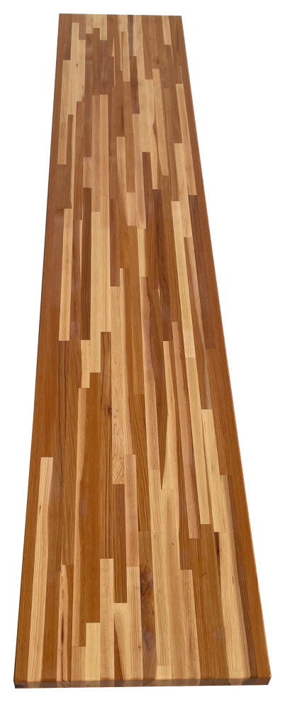 Sturdy 18" Deep Butcher Block Countertop, Hickory, 18" X 96"