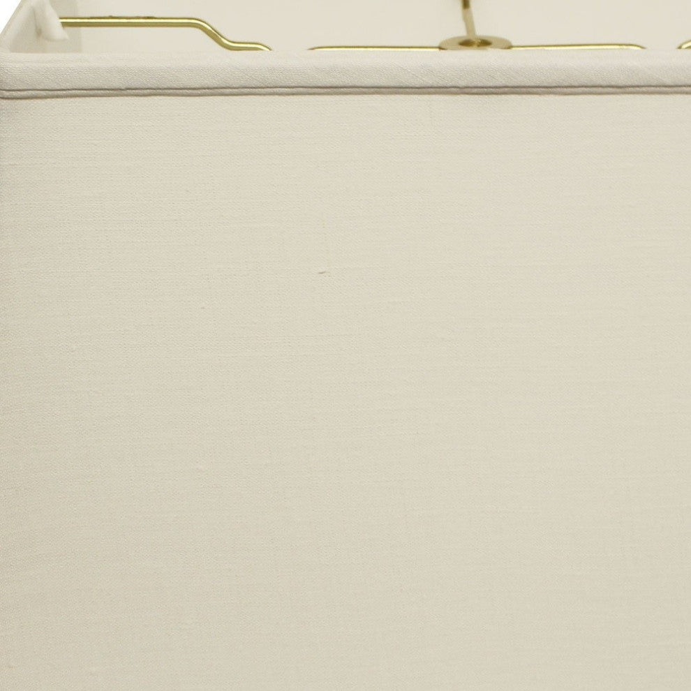 18" White Throwback Rectangle Linen Lampshade
