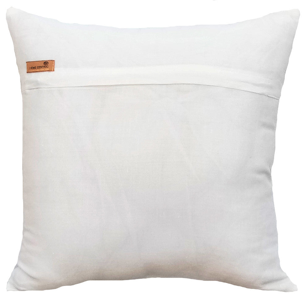 Ivory Decorative Pillow Covers 14"x14" Cotton, Rainbow Streaks