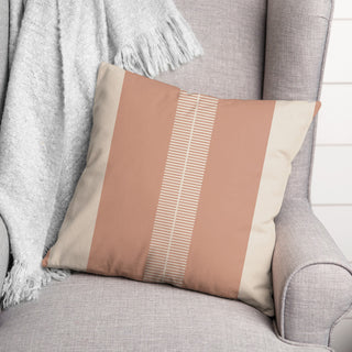 Peach Stripes Pillow 18x18 Spun Poly Pillow