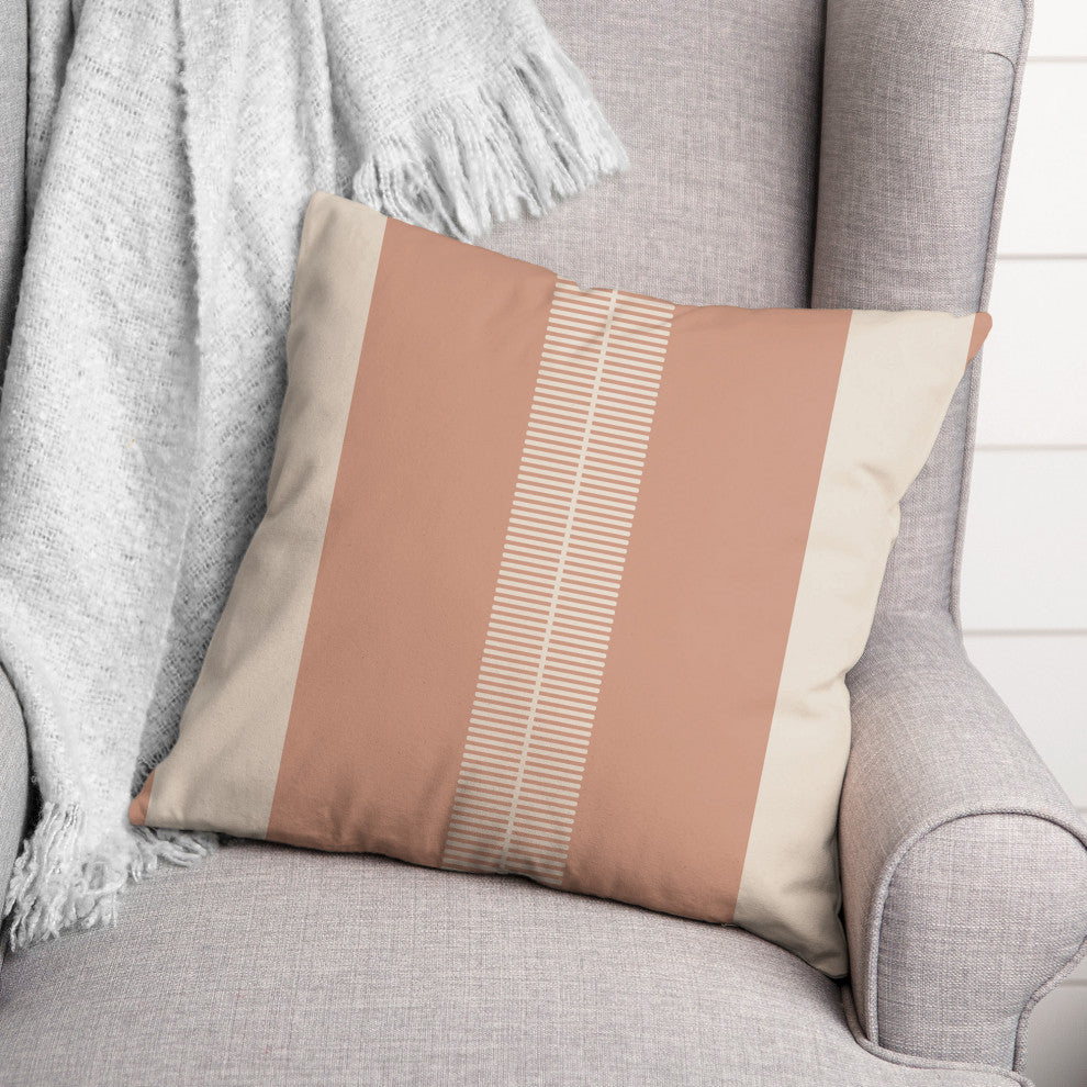 Peach Stripes Pillow 18x18 Spun Poly Pillow