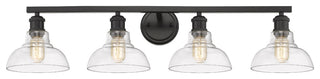 Golden Lighting 0305-BA4 Carver 4 Light 8"W Vanity Light - Black / Clear