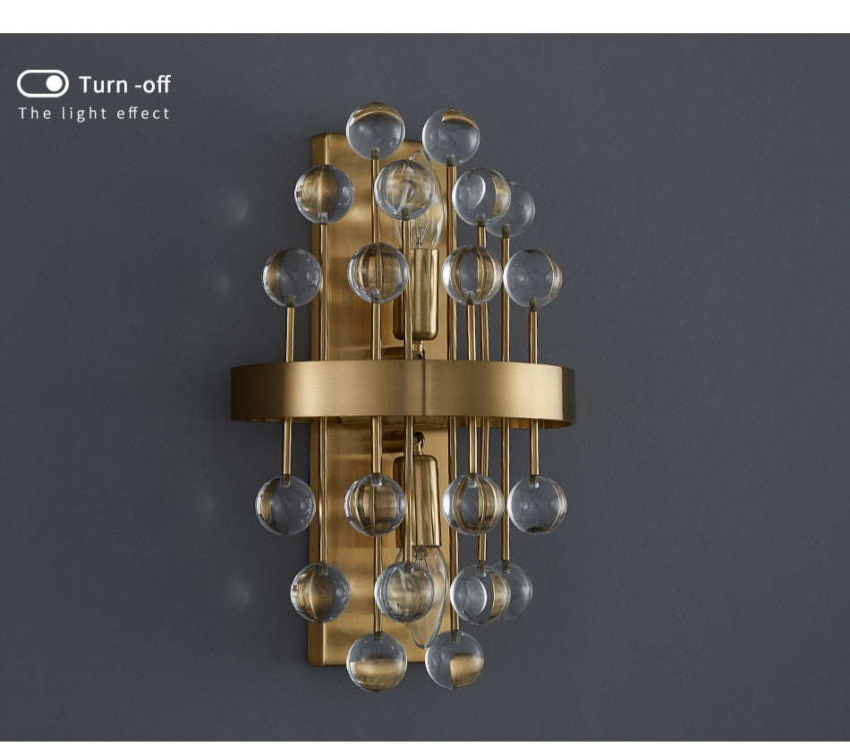 New brushed colorful wall lamp for bedroom, living room., Round Crystal
