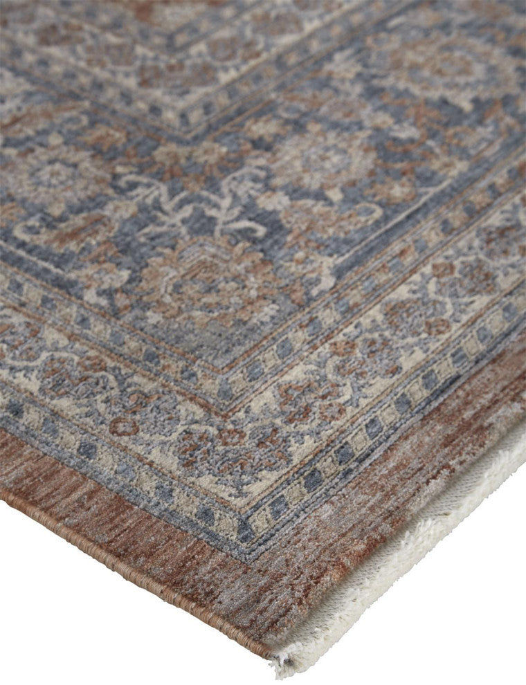 Weave & Wander Gilford Rust/Blue 9'6"x12'7" Power Loomed Area Rug