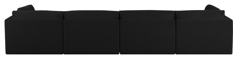 Ease Fabric Upholstered Modular Sofa, Black