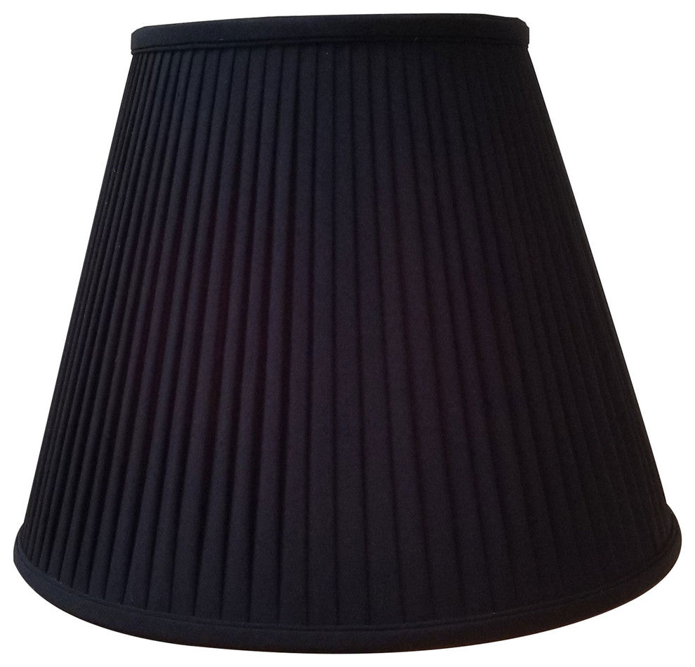 Deep Empire Side Pleat Basic Lampshade, Black, 9"x18"x14"