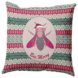 Bee Merry Accent Pillow, Christmas Pink, 20"x20"