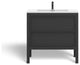 The Shiloh Bathroom Vanity, Charcoal Oak, 36", Single Sink, Freestanding