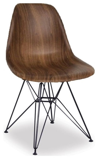 Eiffel Chair Walnut With Chrome Base