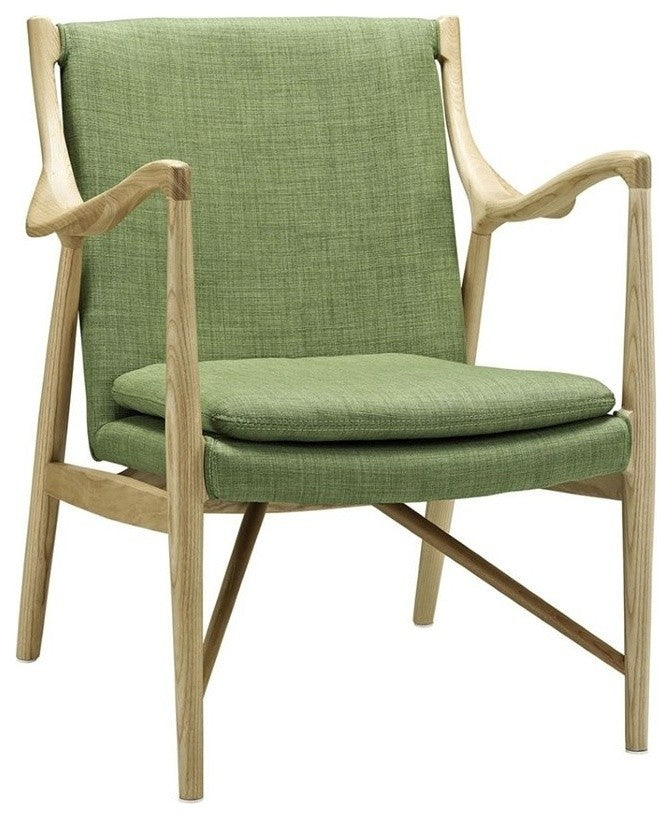 Modern Natural Green Makeshift Upholstered Lounge Chair