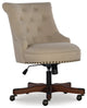Classic Office Chair, Swivel Design & Diamond Button Tufted Back, Beige Rice