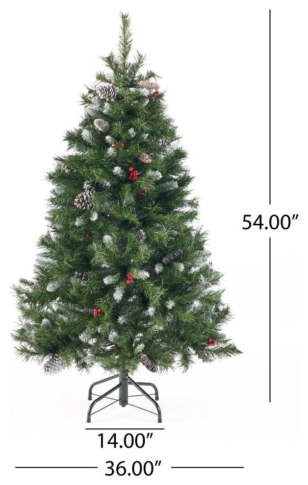 4.5' Mixed Spruce Artificial Christmas Tree, Unlit