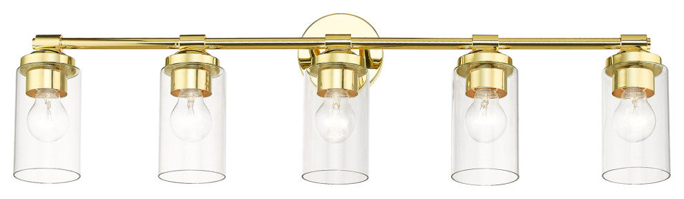 Whittier 5-Light Polished Brass Large Vanity Sconce
