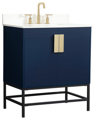 Home Living 19" Modern Blue-Light Bathroom Vanity