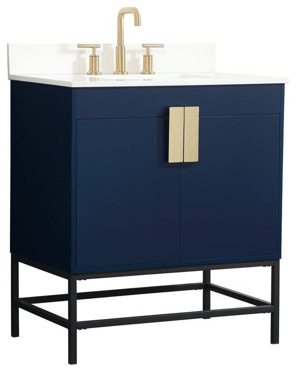 Home Living 19" Modern Blue-Light Bathroom Vanity