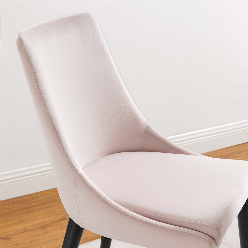 Viscount Accent Performance Velvet Dining Chairs, Set of 2, Pink