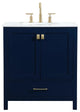 Isabel Single Bathroom Vanity, Blue, 30", Without Backsplash