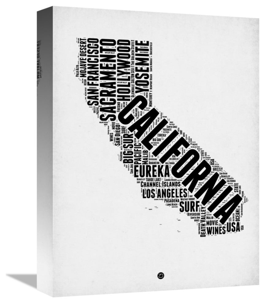 "California Word Cloud 2" Fine Art Print