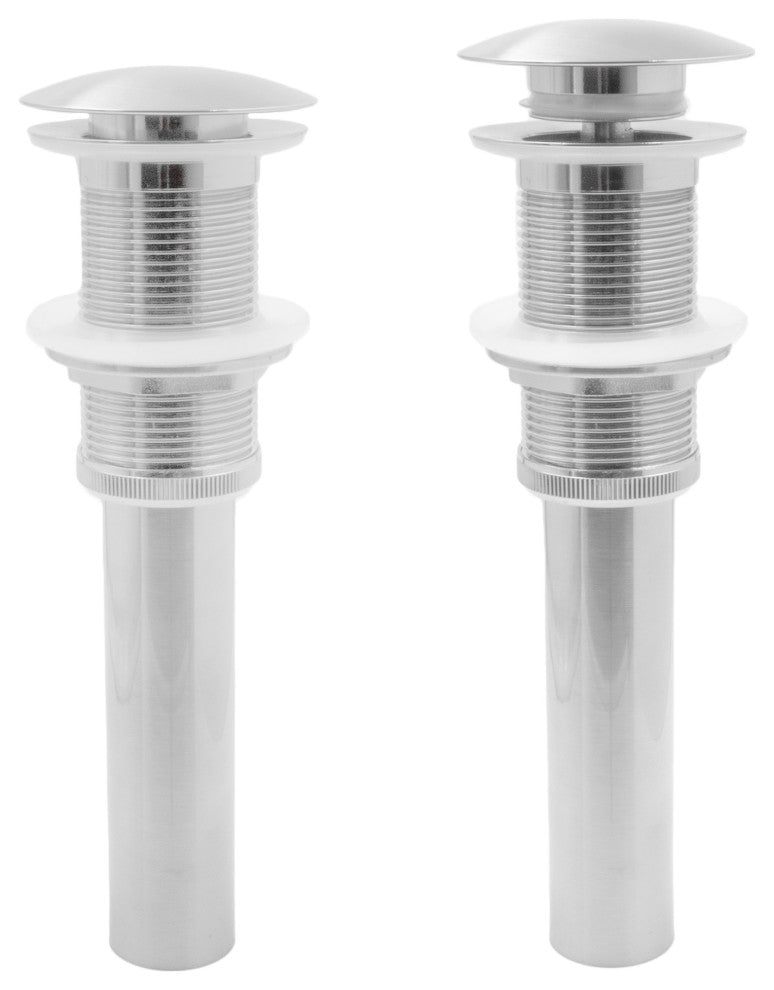 Vessel Sink Pop-Up Drain without Overflow and Mounting Ring, PUD-MR, Brushed Nickel