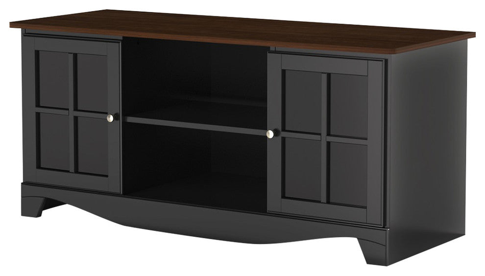 Pinnacle 54" TV Stand 101225 from Nexera, Cinnamon-Cherry and Black