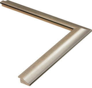 Rubbed Silver Picture Frame, 1-1/2", Easle Back, Traditional, 5 x 7