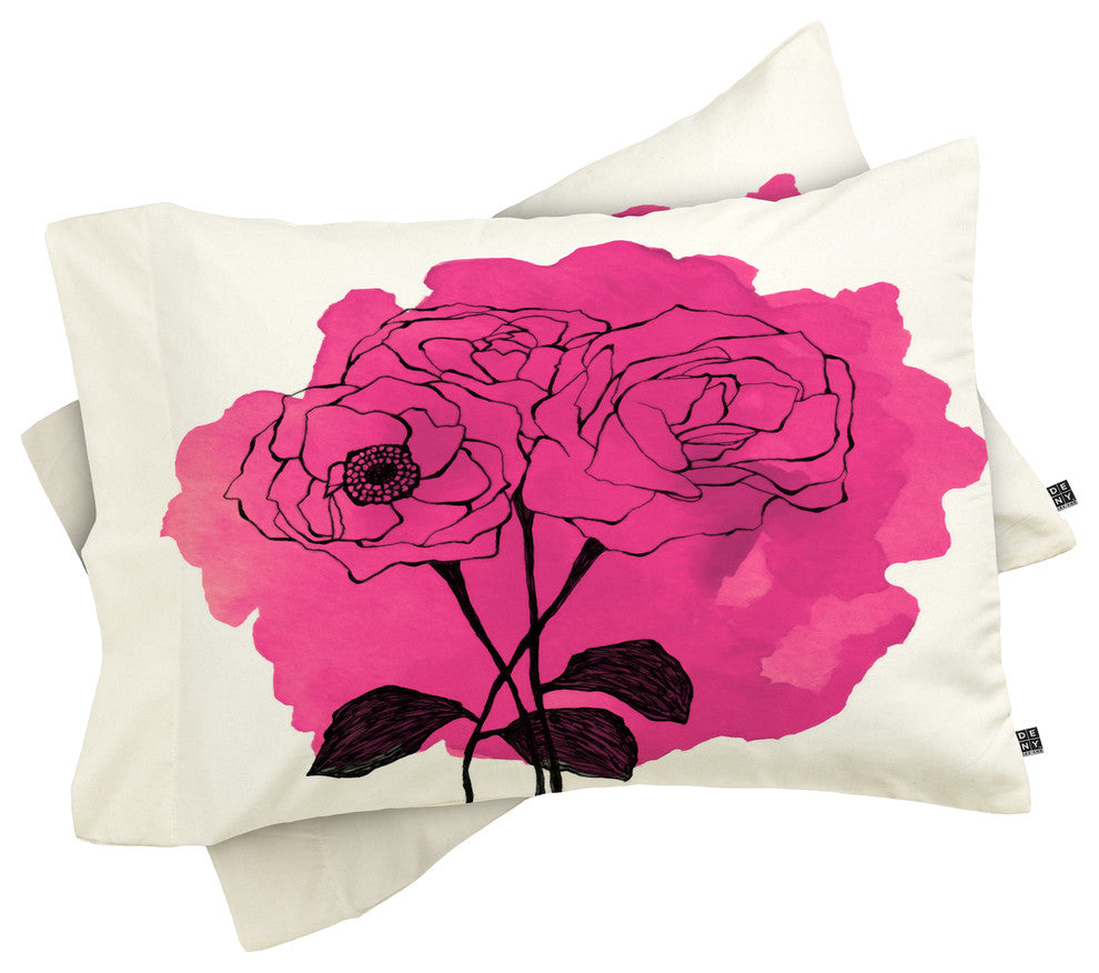 Deny Designs Morgan Kendall Pink Spray Roses Pillowcase