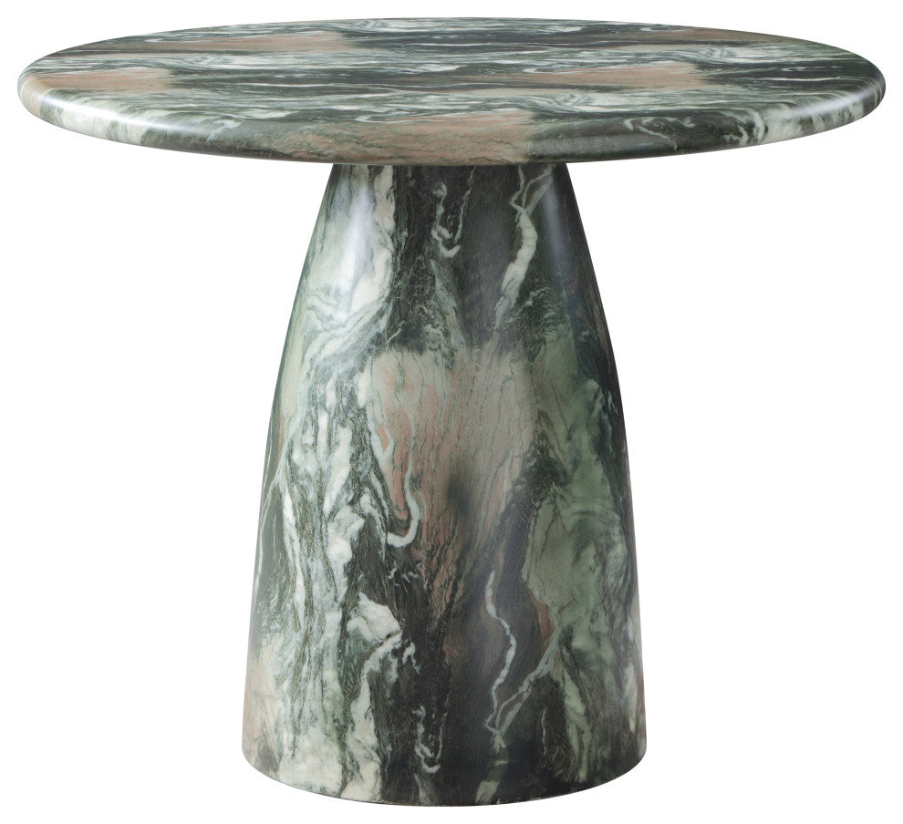 Cosenza Concrete Dining Table, Green, 36" W X 36" D X 30" H, Marble Finish