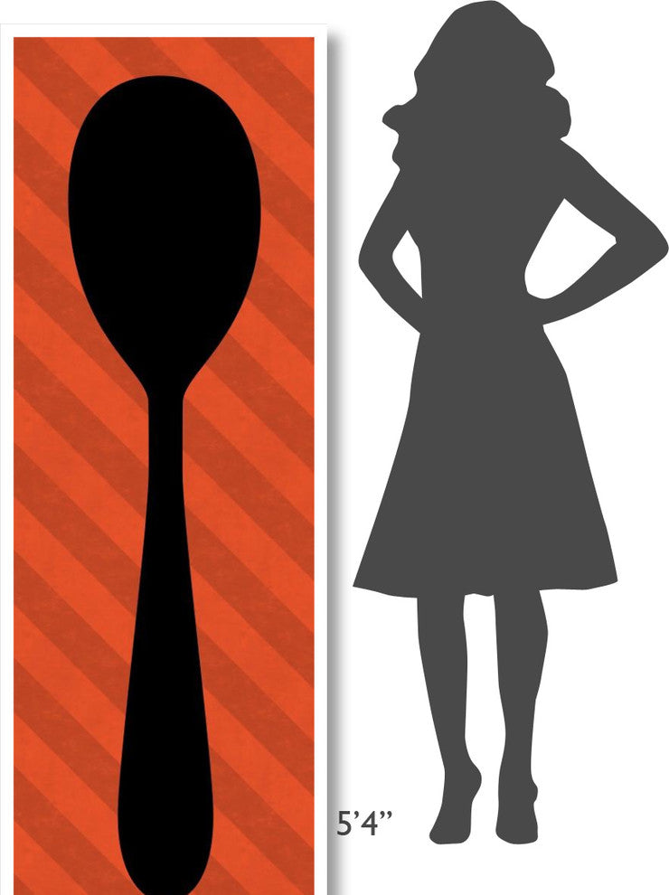 "Mealtime: Red Stripes - Spoon" Digital Paper Print by BG.Studio, 26"x74"